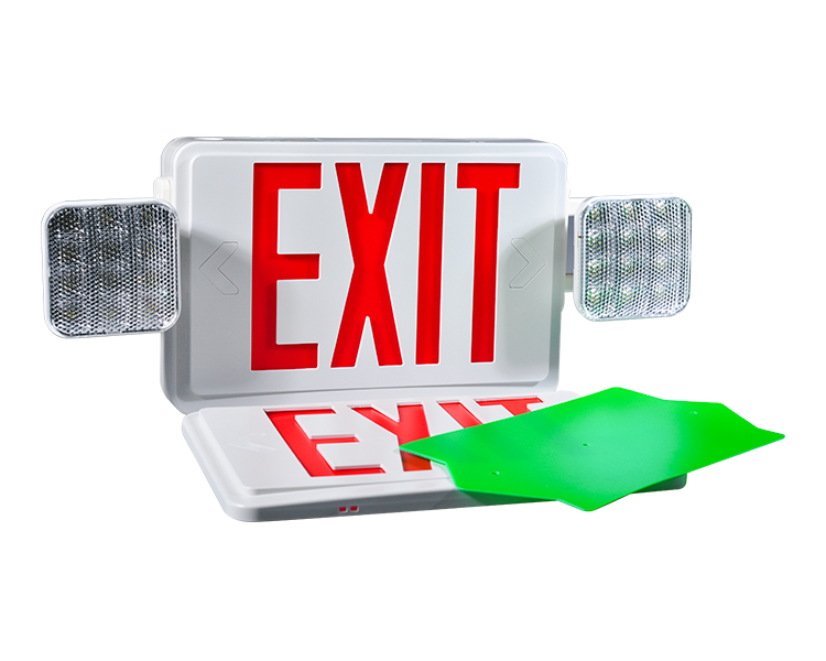 JLEC2BCW-BI-COLOR LED Combo Exit Exit Sign With Heads LED