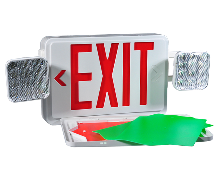 JLEC2BCW-BI-COLOR LED Combo Exit Exit Sign With Heads LED