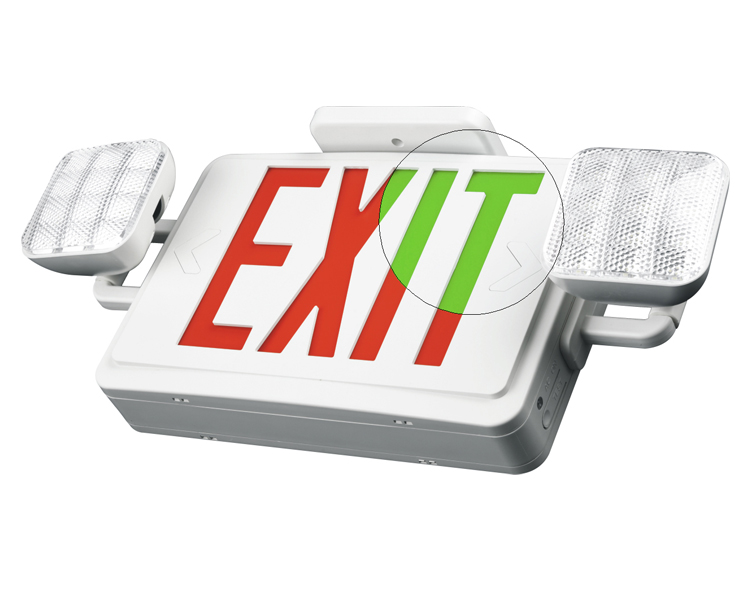 JLEC2BCW-BI-COLOR LED Combo Exit Exit Sign With Heads LED