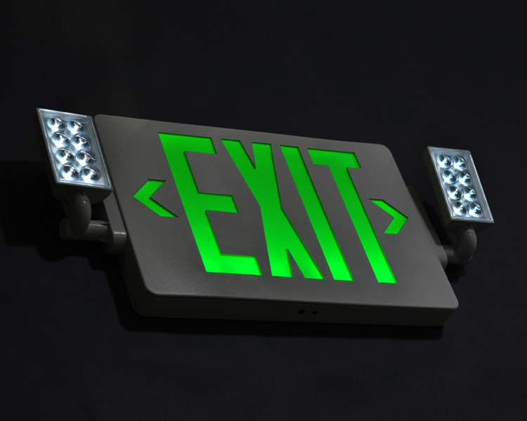 JLECD2GW-Green Fire Exit Lights With LED Heads