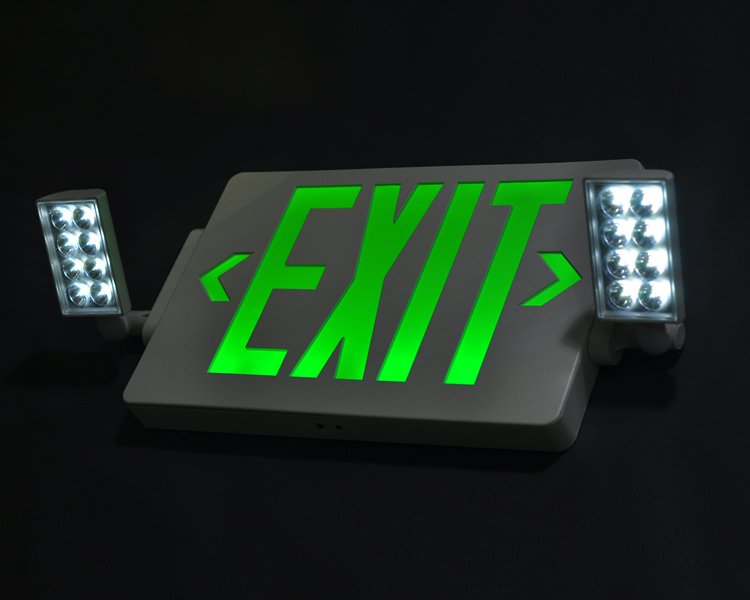 JLECD2GW-Green Fire Exit Lights With LED Heads