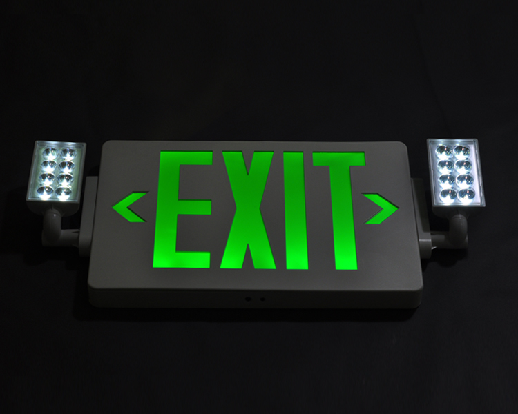 JLECD2GW-Green Fire Exit Lights With LED Heads