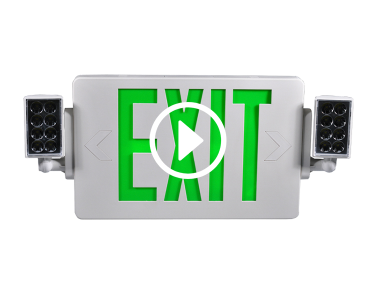 JLECD2GW-Green Fire Exit Lights With LED Heads