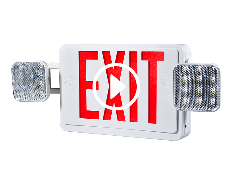 JLEC2BCW-BI-COLOR LED Combo Exit Exit Sign With Heads LED